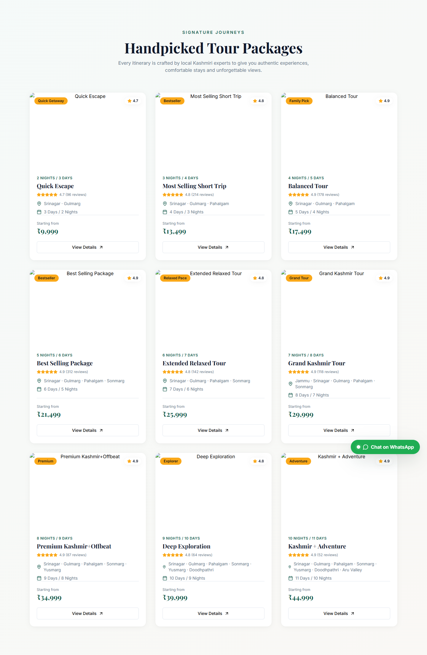Packages Section Heading Preview